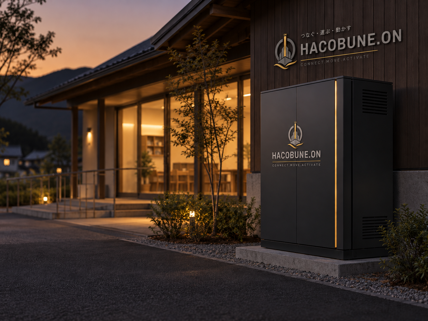 地域施設に設置されたHACOBUNE.ONの蓄電池ユニット